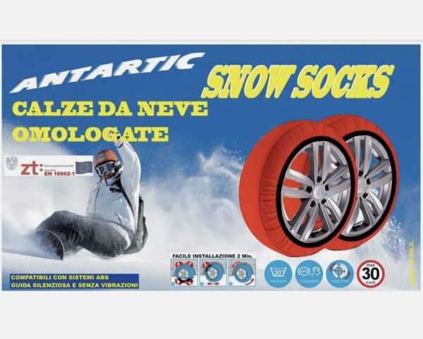 CALZE DA NEVE-ANTARTIC SNOW SOCKS OMOLOGATE UNI EN 16662-1 MISURA L